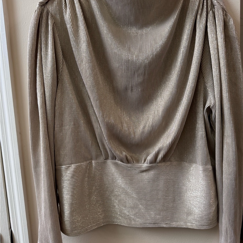Ann Taylor Shimmering draped neck top
